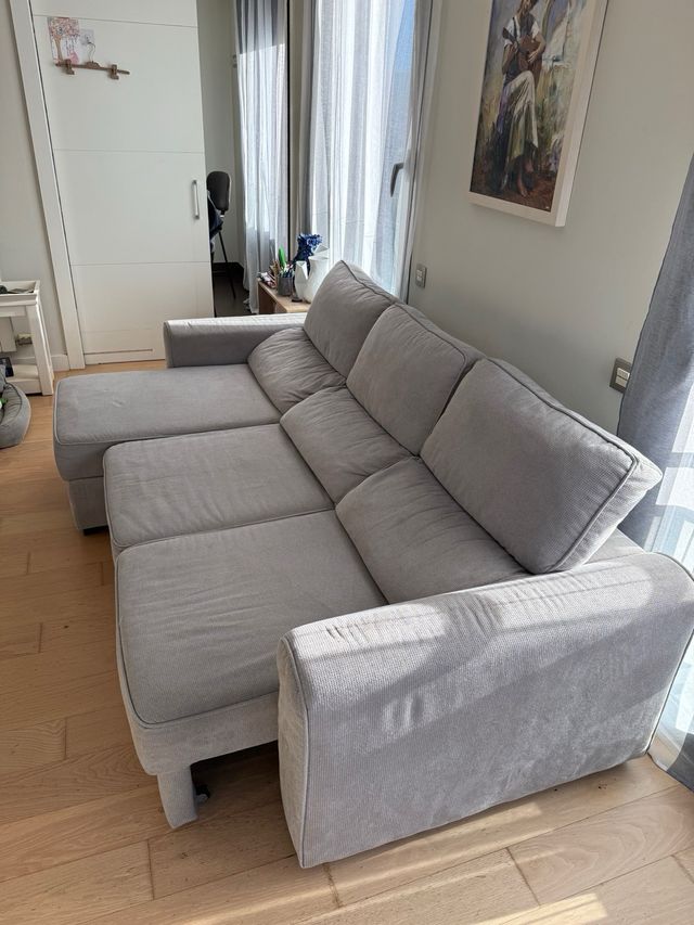 Sofá modular chaise longue gris