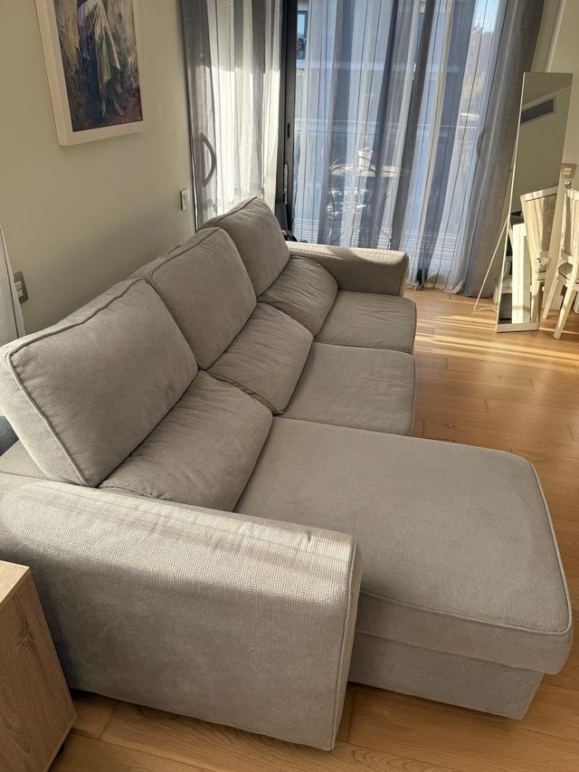 Sofá modular chaise longue gris