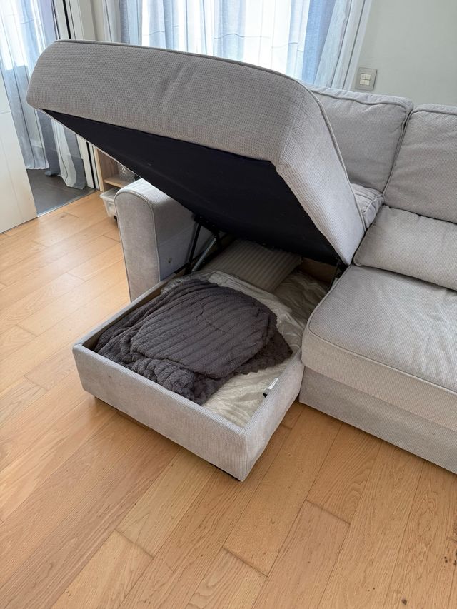 Sofá modular chaise longue gris