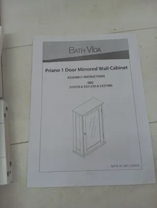 Armario de pared de baño Blanco con Espejo