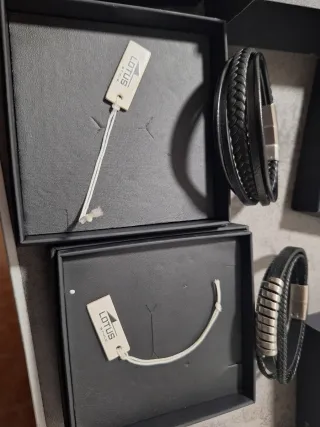 Pulsera Hombre Lotus Cuero y Acero