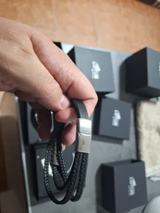 Pulsera Hombre Lotus Cuero y Acero