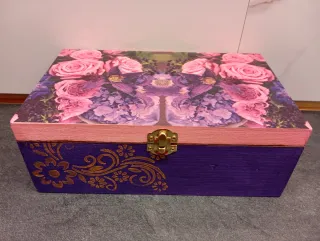 Caja de madera artesanal estilo Shabby Chic