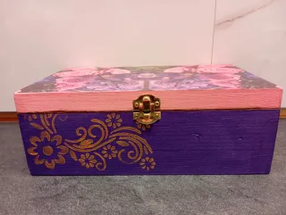 Caja de madera artesanal estilo Shabby Chic