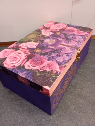 Caja de madera artesanal estilo Shabby Chic