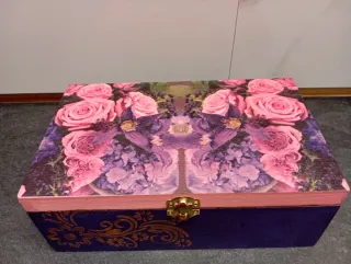 Caja de madera artesanal estilo Shabby Chic