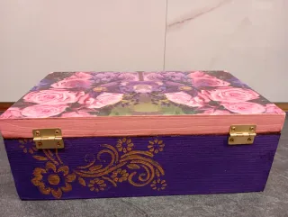 Caja de madera artesanal estilo Shabby Chic