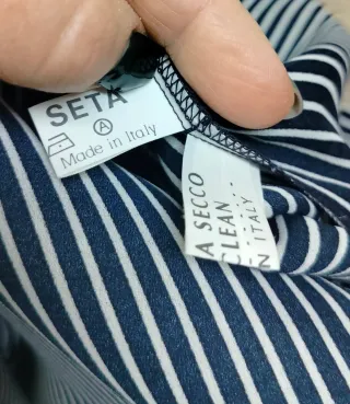 Camicetta donna misto seta righe