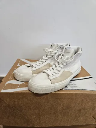 Zapatillas altas Zara blancas y ante