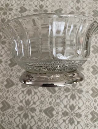 Coppetta vintage cristallo e silver plate