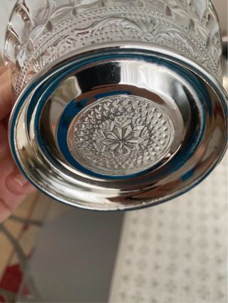 Coppetta vintage cristallo e silver plate