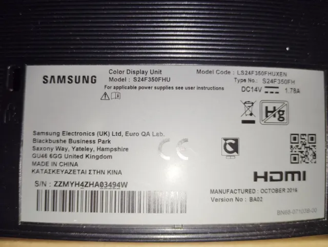 Monitor Samsung PC 24 Negro