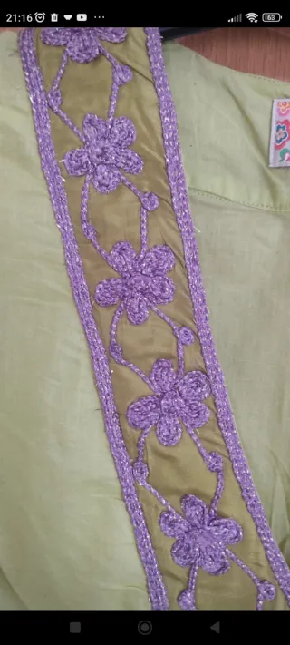 Blusa Flamenco Talla Única Verde y Morado