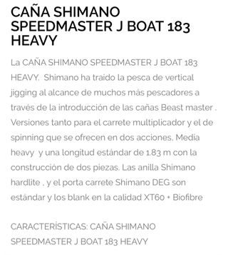Caña Shimano SpeedMaster J-Boat 183 Heavy
