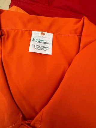 Camisa de trabajo El Corte Inglés naranja Talla L