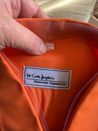 Camisa de trabajo El Corte Inglés naranja Talla L