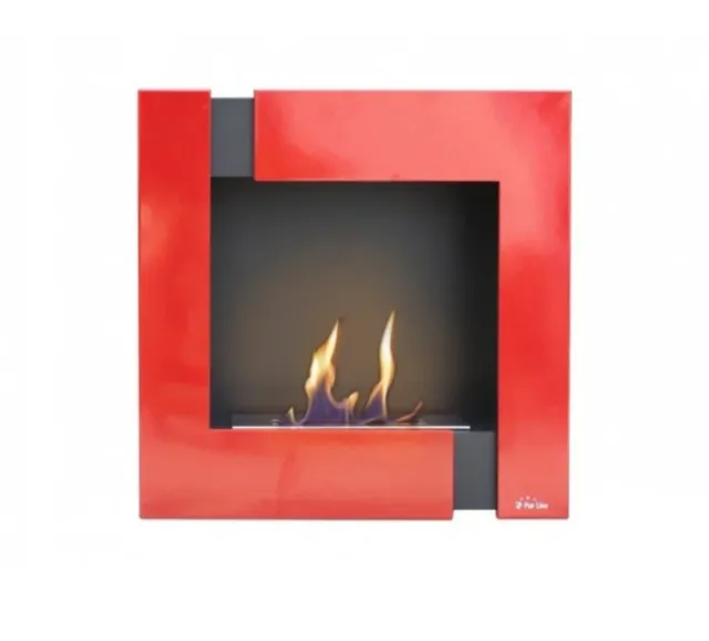 Estufa Bioetanol Moderna Roja y Negra