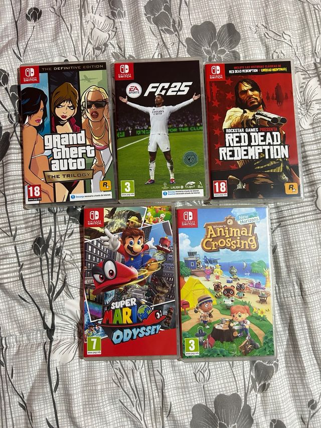 Pack 5 Juegos Nintendo Switch: GTA, FC25, RDR, Mar