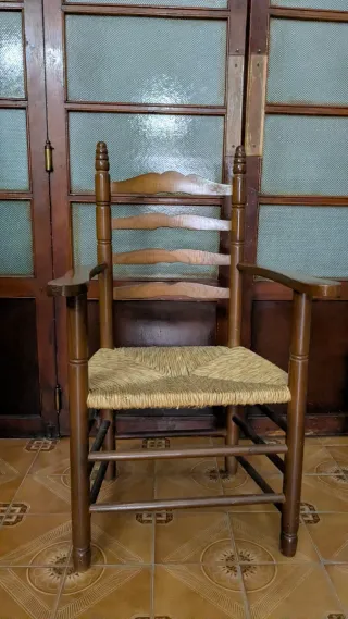 Butaca rústica madera y yute