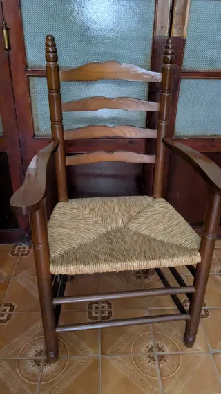 Butaca rústica madera y yute