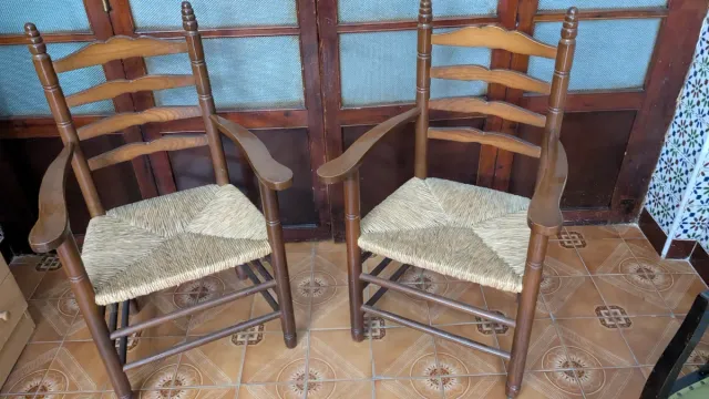 Butaca rústica madera y yute