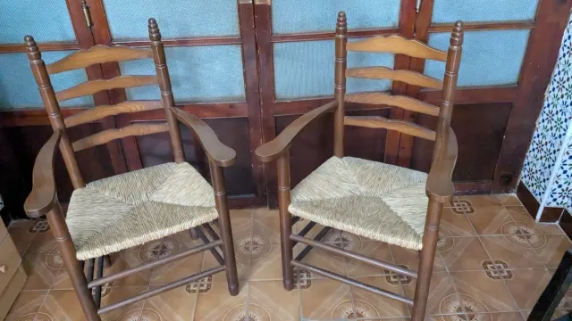 Butaca rústica madera y yute