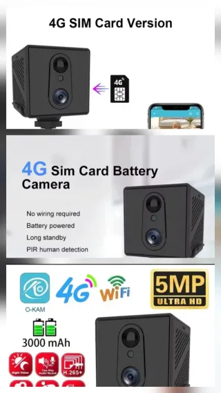 Câmera Segurança O-KAM 4G WiFi 5MP Ultra HD
