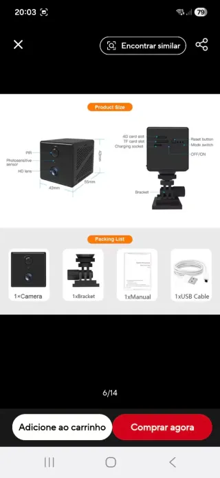 Câmera Segurança O-KAM 4G WiFi 5MP Ultra HD