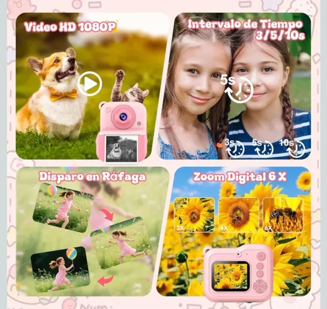NUEVA‼️Cámara Fotos Instantánea Rosa HD