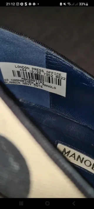 Manolo Blahnik tacones lunares beige y azul