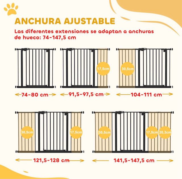 Barriera di sicurezza regolabile 74-147,5cm