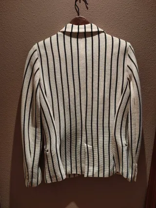 Americana Mango rayas blanco y negro