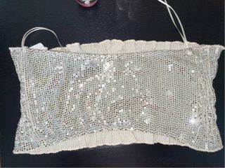 Top de brillantes plateado Ibiza Style