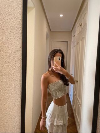 Top de brillantes plateado Ibiza Style