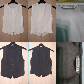 Chalecos Stradivarius Blanco y Negro Talla XS