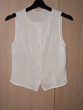 Chalecos Stradivarius Blanco y Negro Talla XS