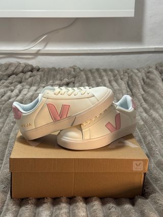 Veja Campo Chromefree Piel Blanca Rosa Pálido