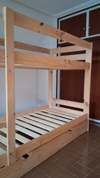 Litera con cama nido y 3 colchones Lufe
