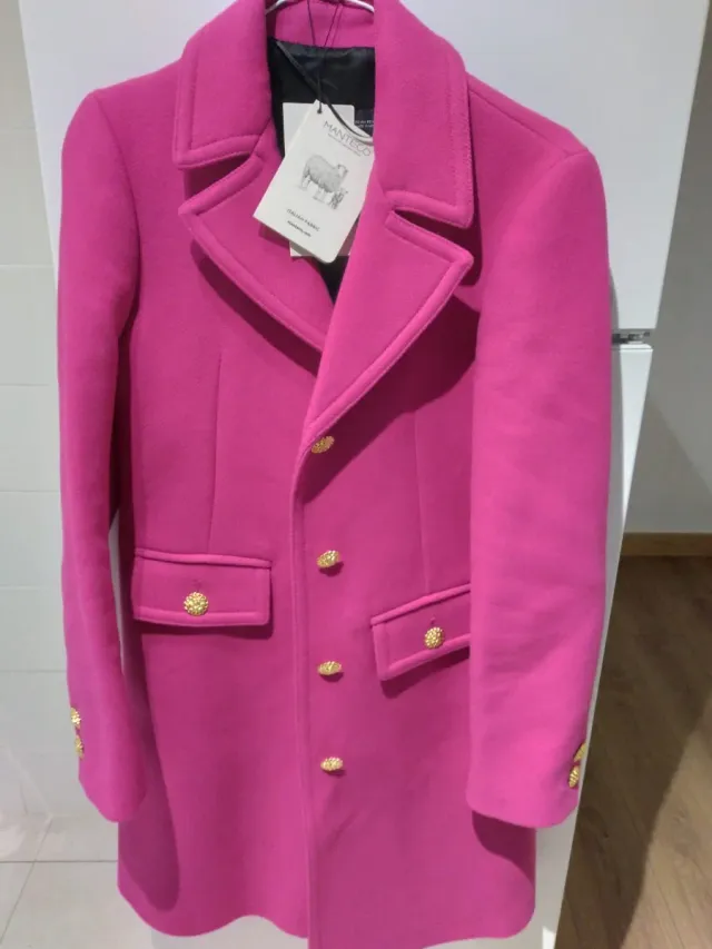 Abrigo fucsia lana Manteco Talla XS