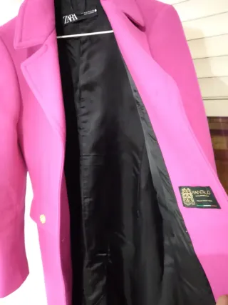 Abrigo fucsia lana Manteco Talla XS