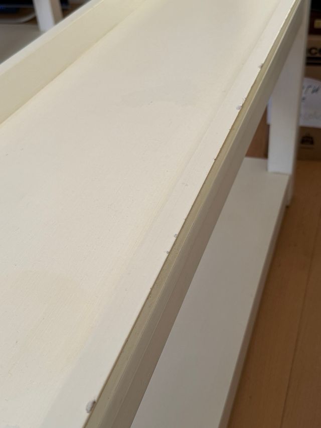 Mesa consola madera maciza beige - blanco