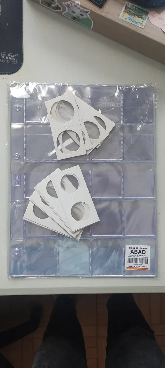 4 kit di fogli per monete e cartoni