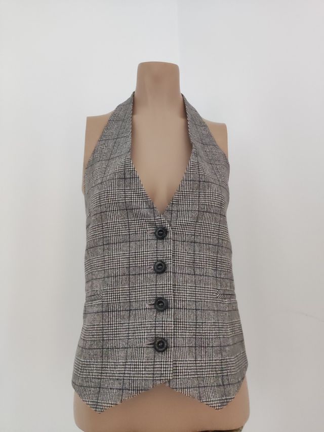 Chaleco de cuadros para mujer