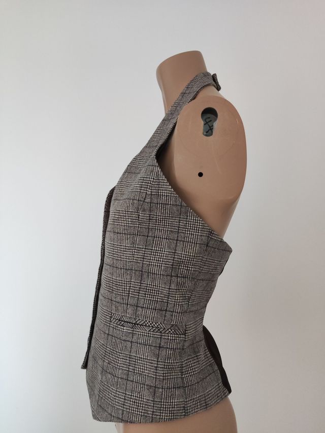 Chaleco de cuadros para mujer