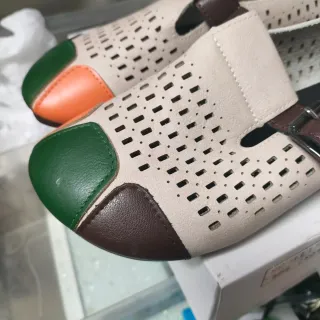 Zapatos planos mujer beige, marrón, verde, naranja