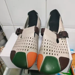 Zapatos planos mujer beige, marrón, verde, naranja