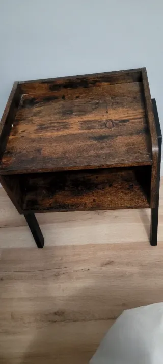 Mesa auxiliar madera y metal