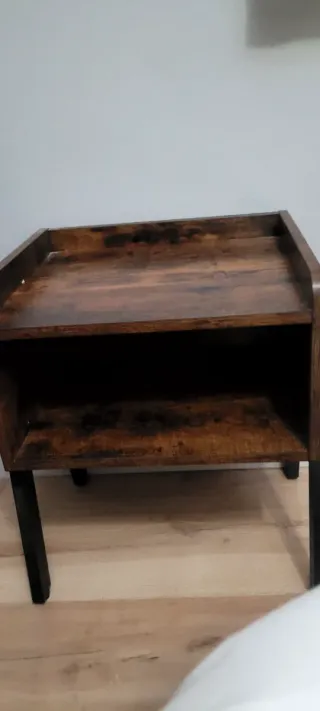 Mesa auxiliar madera y metal
