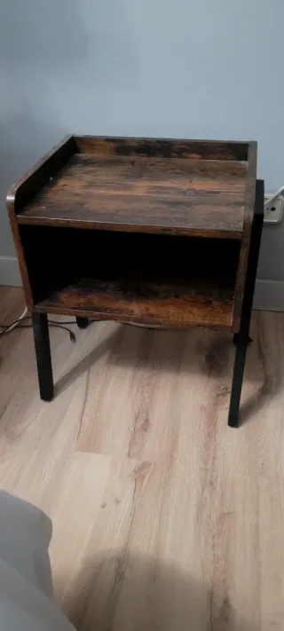 Mesa auxiliar madera y metal