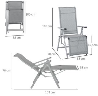 Lettino da giardino pieghevole